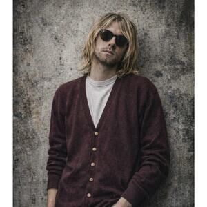 vtg wool grandpa cardigan woodward large grunge 90's grunge style kurt cobain